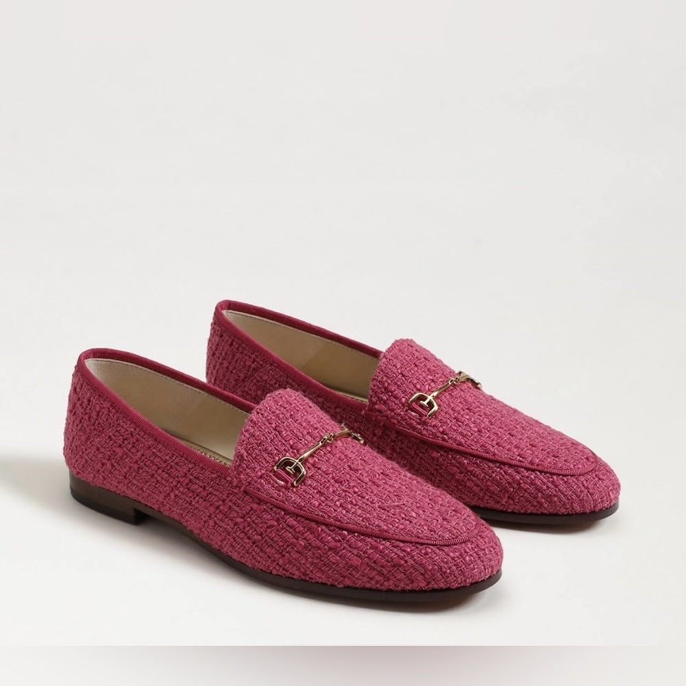 Sam Edelman Loraine Bit Bar Loafer Shoe Pink Tweed Size 6.5
